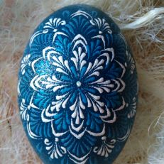 Velikonoční kraslice Pštrosí Modrá