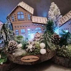 Adventní dekorace Vánoční vesnička překližka 1