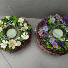 Jarní svítící dekorace svícen