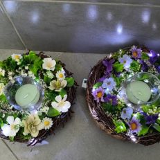 Jarní svítící dekorace svícen